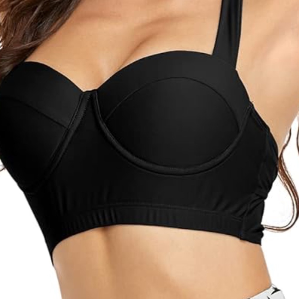 Cropped Black Bathing suit top